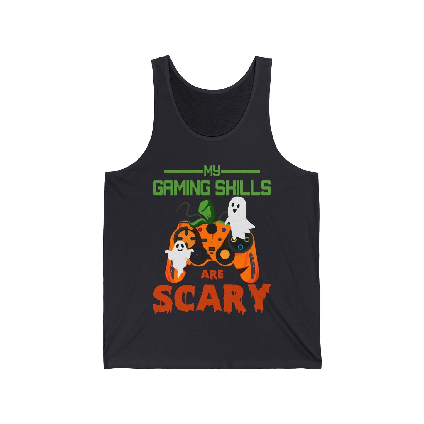 My Gaming Skills Are Scary Halloween Pumpkin Gaming Controller Tank Top For Gamers