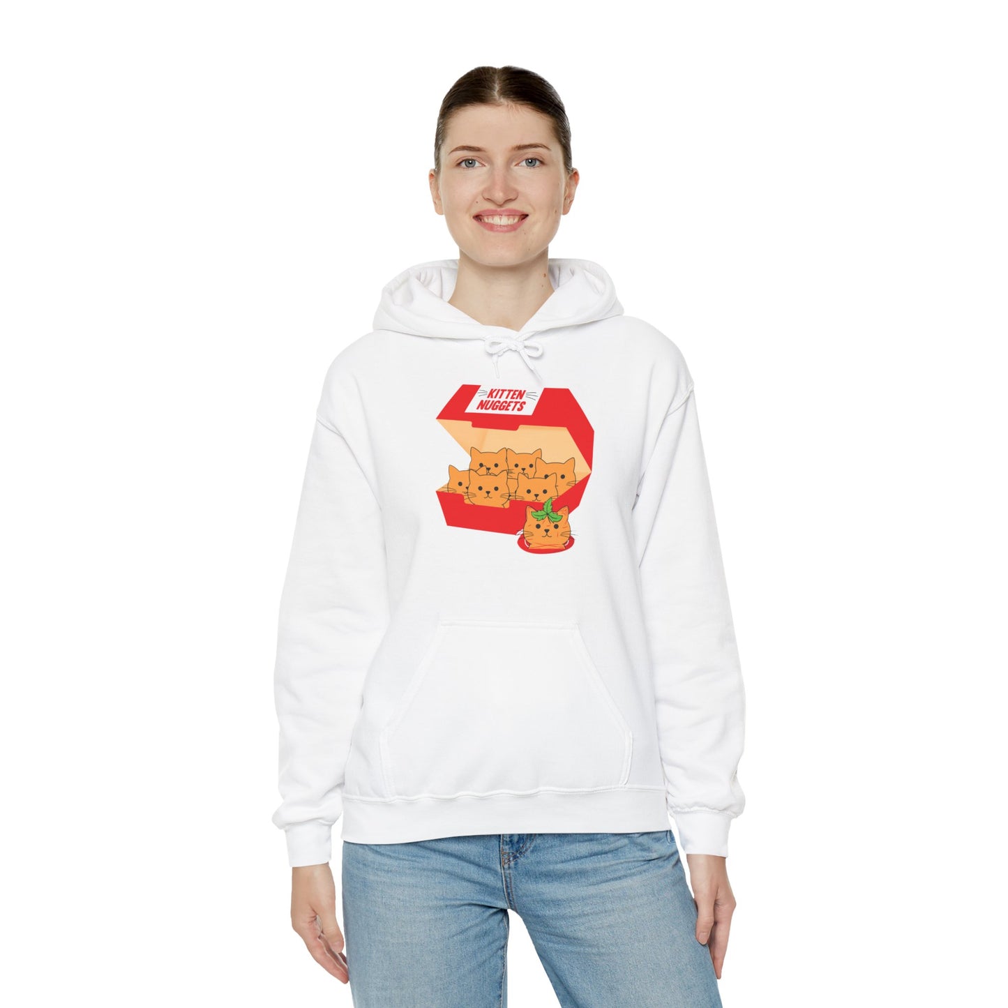 Funny Kitten Nuggets Food Pun Cat Lover Gift Chicken Nuggets Hoodie For Men Women Hoodie