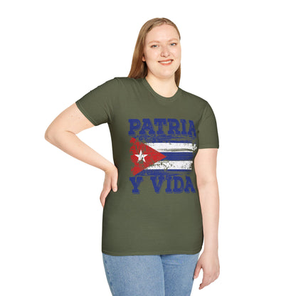 Cuba Patria y Vida Flag Distressed Vintage Cuban Flag T-Shirt For Men Women