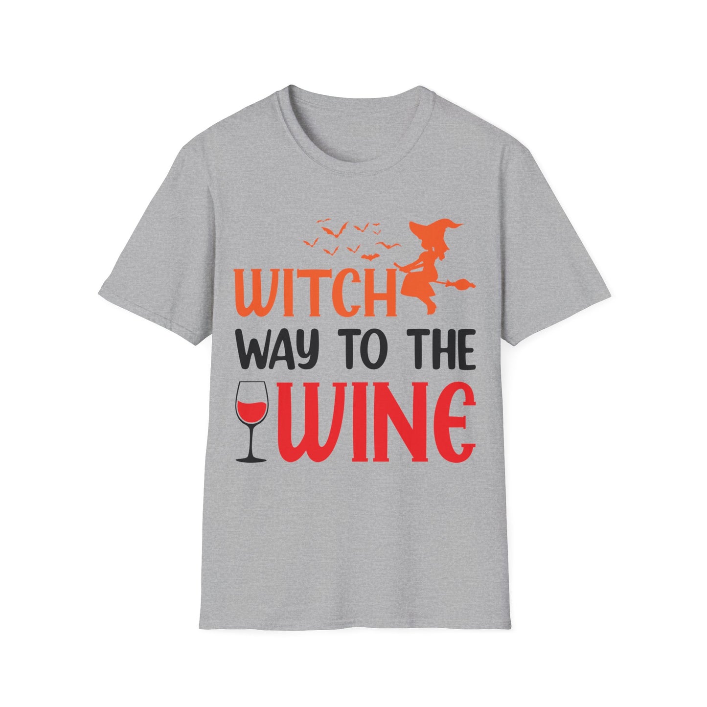 Women's Witch Way To The Wine Funny Wine Drinking Halloween Party T-Shirt