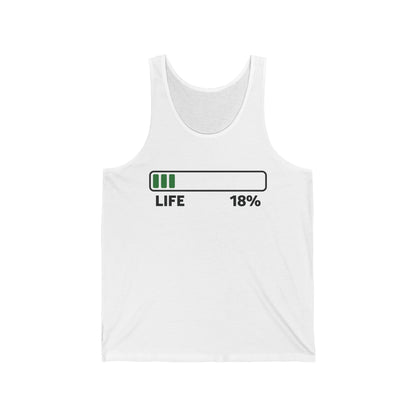 Funny Loading Bar 18% 18th Birthday Gift Tank Tops, Customize the 18 With Your Age  Personalized Tank Tops Men Women Kids