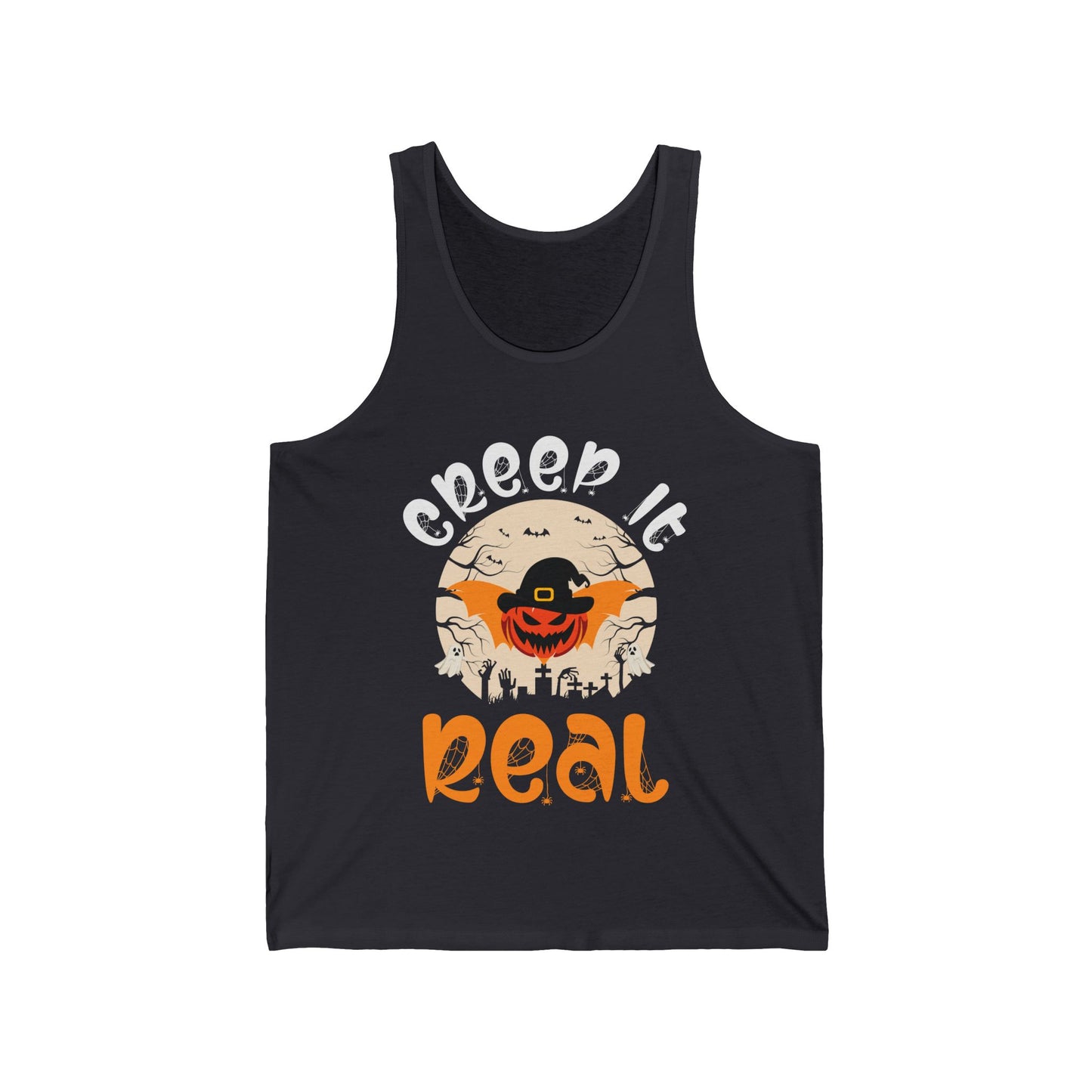 Funny Halloween Creep it Real Vintage Ghost Halloween Tank Top Men Women