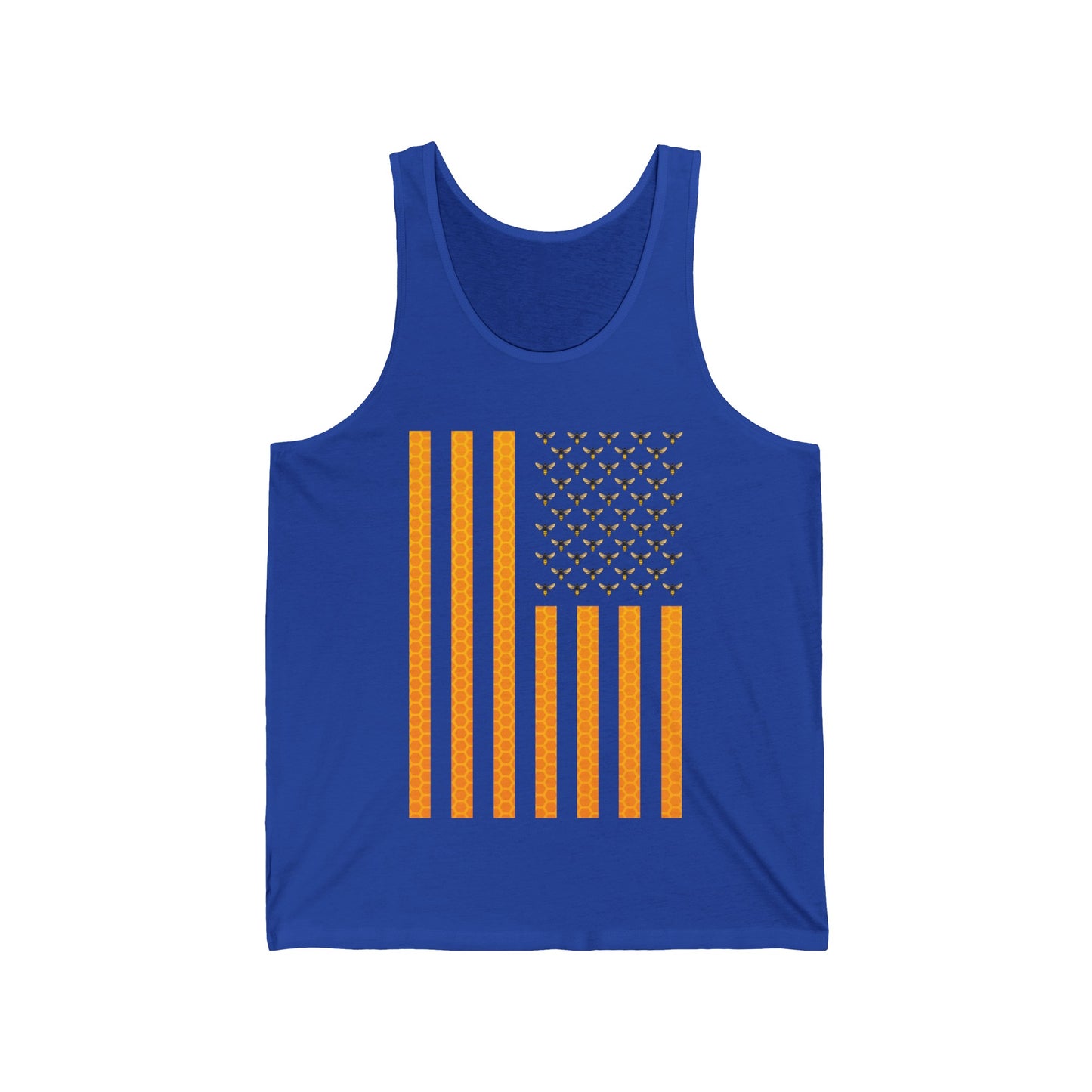 American Flag Honeycomb Honey Bee Beekeeping Beekeeper Birthday Tank Tops For Men