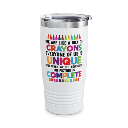 Funny Teacher We Are Like a Box of Crayons Back to School Tumbler For Men Women Kids Tumbler