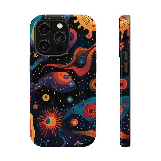 Space Oddity Pattern iPhone 13 14 15 Pro Max Plus Case Compatible with MagSafe Tough Cases Protection, Magnetic Phone Case for iPhone  Classic Series