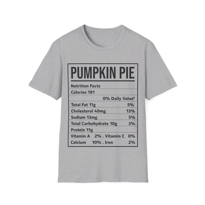 Pumpkin Pie Nutrition Facts Funny Family Matching Christmas Costume T-Shirt For Men Women