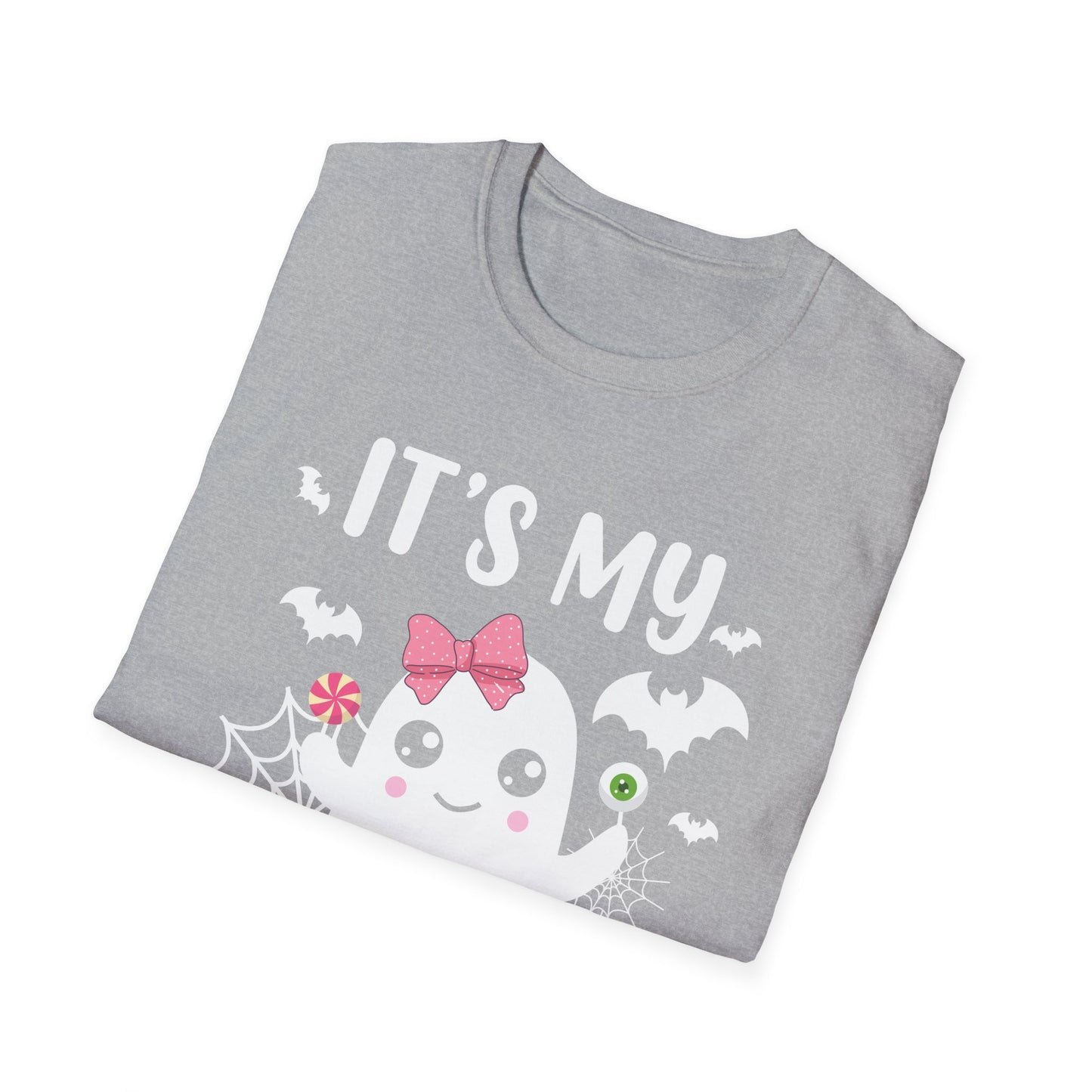 Funny Its My Boo Day Cute Birthday Ghost Pink Bow Funny Halloween  T-Shirt