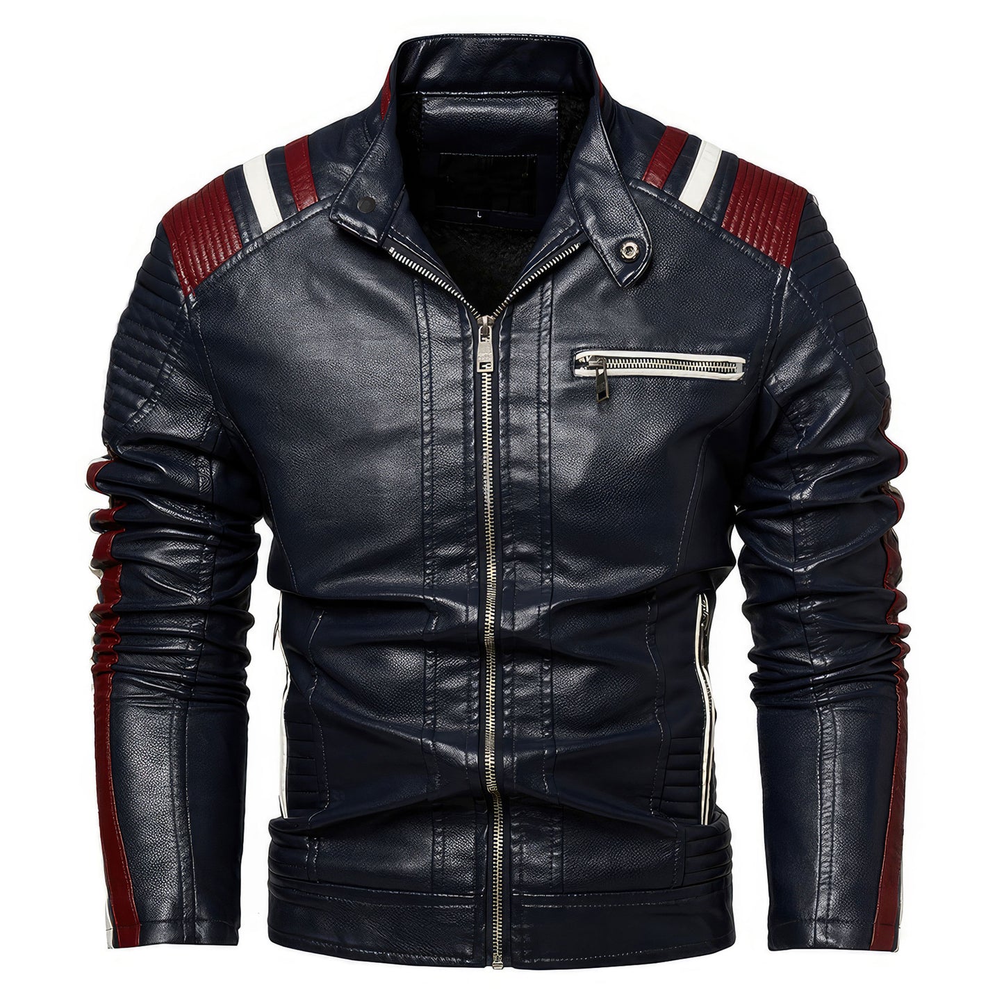 Men's Motorcycle Biker Jacket PU Leather Outwear Outdoor Winter Padded Thickened Streetwear Genuine Leather Jackets