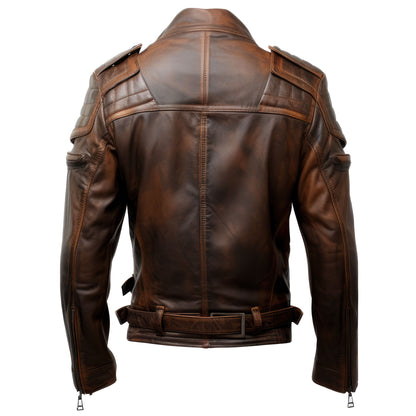 Mens Aviation Genuine Leather Jacket Military Lapel Zipper Pilot Brown Leather Jackets