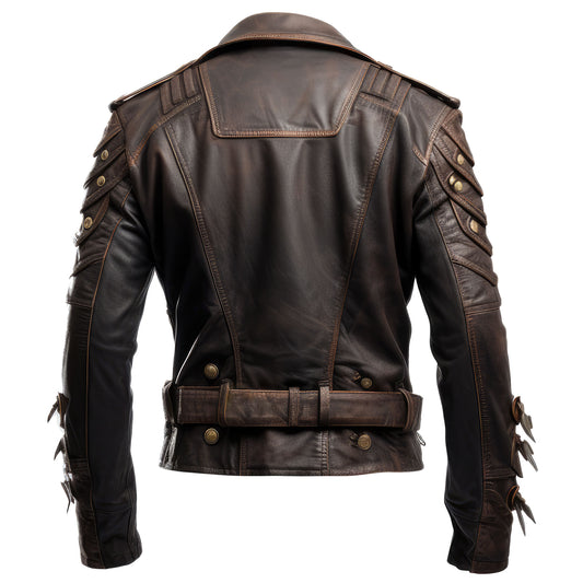 Mens Aviation Genuine Leather Jacket Military Lapel Zipper Pilot Brown Vintage Leather Jackets
