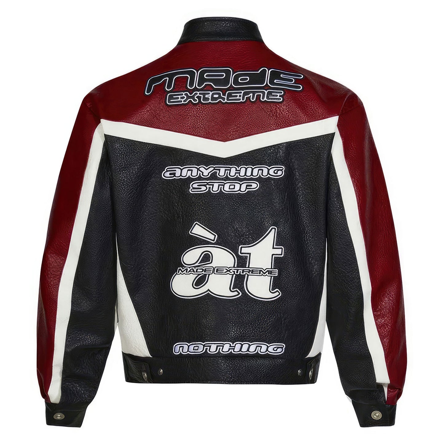 Mens Racing Leather Jacket Streetwear Retro Color Motorcycle Genuine Leather Jackets