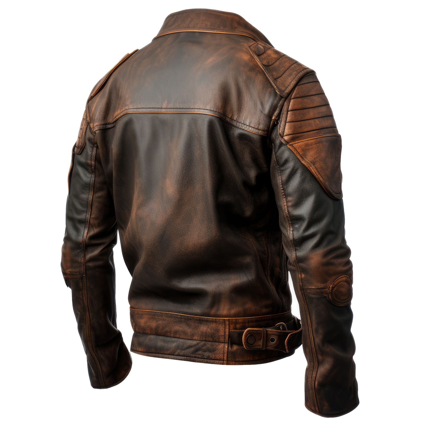 Mens Aviation Genuine Leather Jacket with Military Lapel Zipper Pockets Pilot Vintage Leather Jackets