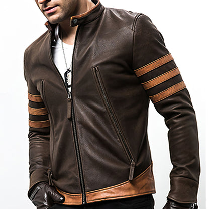 Mens Leather Jacket Motorcycle Leather Bomber Jacket Casual Outwear Mans Coats Genuine Leather Jackets