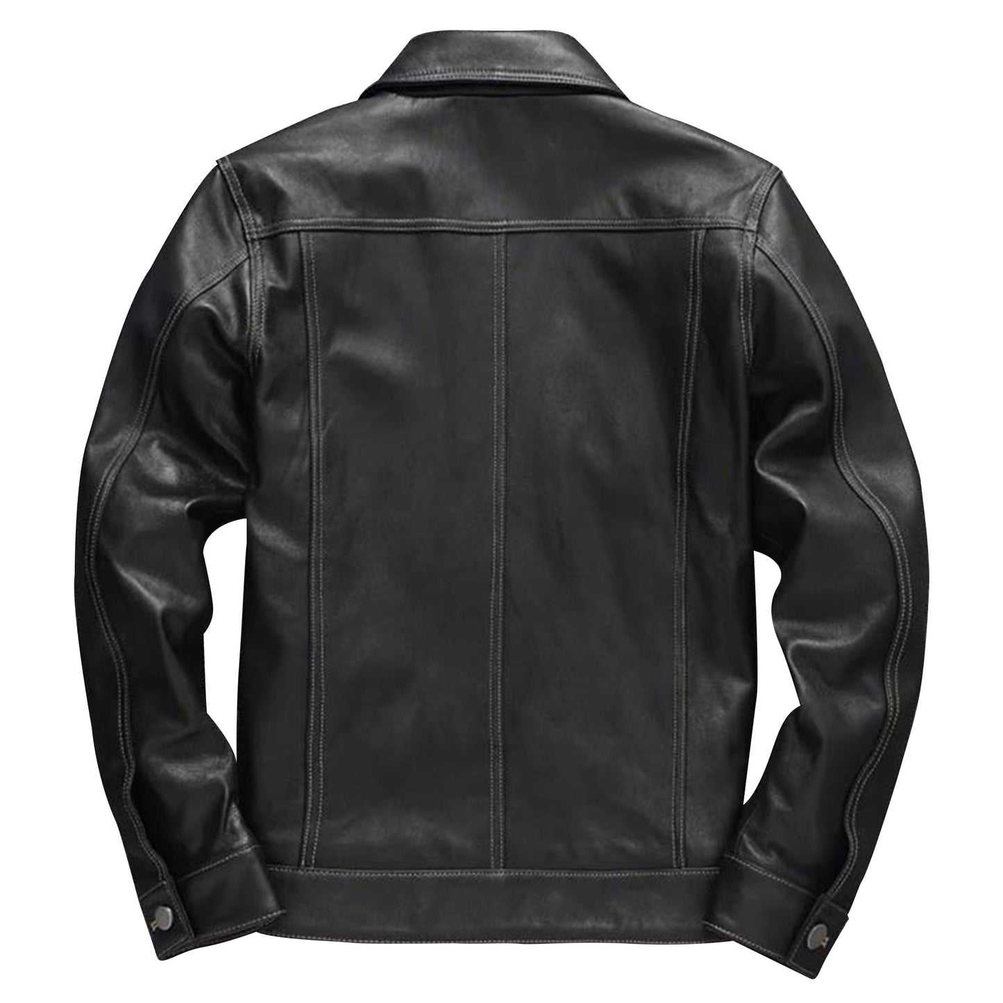 Casual Leather Jacket Men Classic Denim Coat Men Real Genuine Leather Jackets For Men