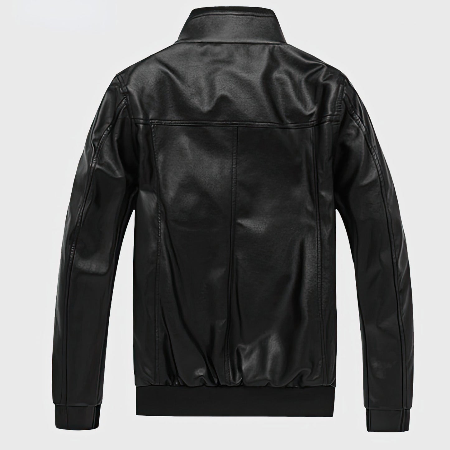 Mens Stand Collar Leather Jacket Mens Slim Fit Motorcycle Mens Genuine Leather Jackets