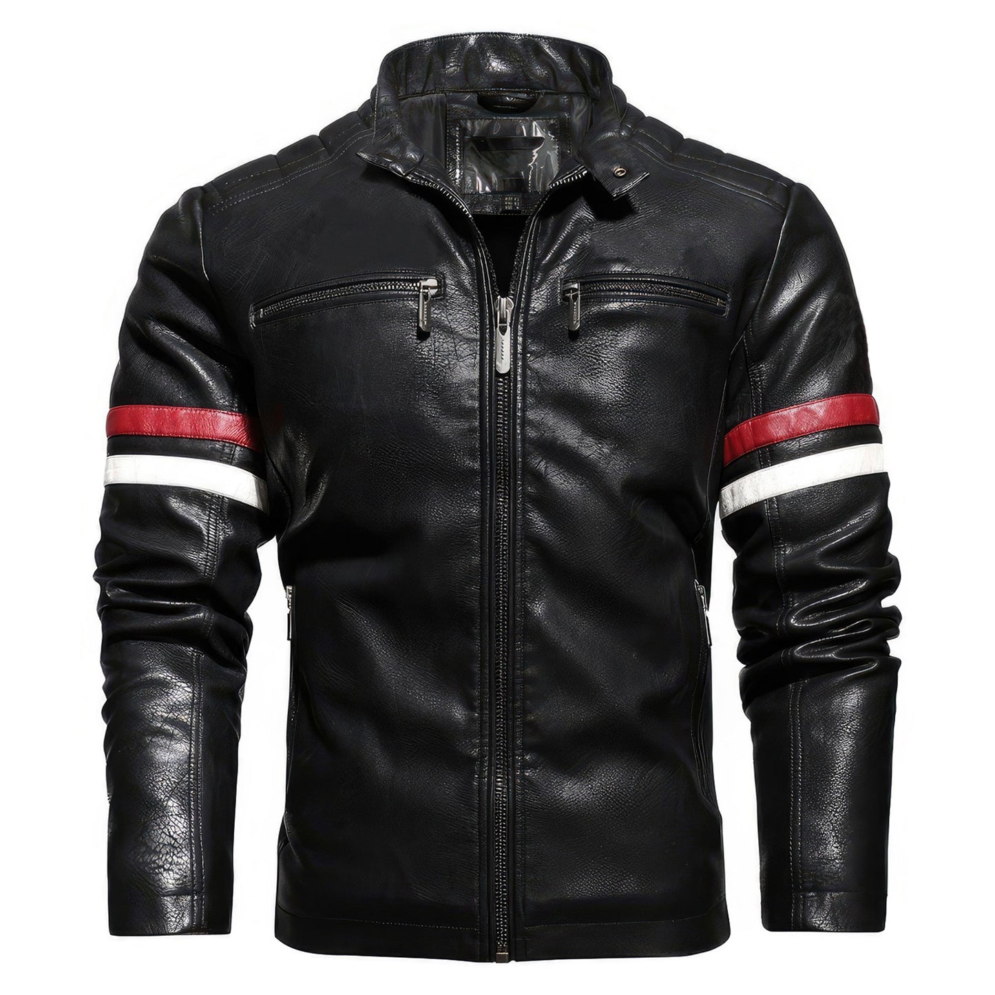 Mens Leather Jackets Men's Motorcycle Genuine Leather Jacket Coat Embroidery Leather Coat