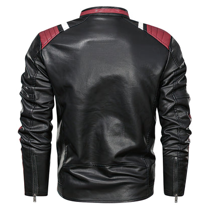 Mens Leather Jacket Motorcycle Contact Color Coats Autumn And Winter Outwearing Biker Faux and Genuine Leather Jackets