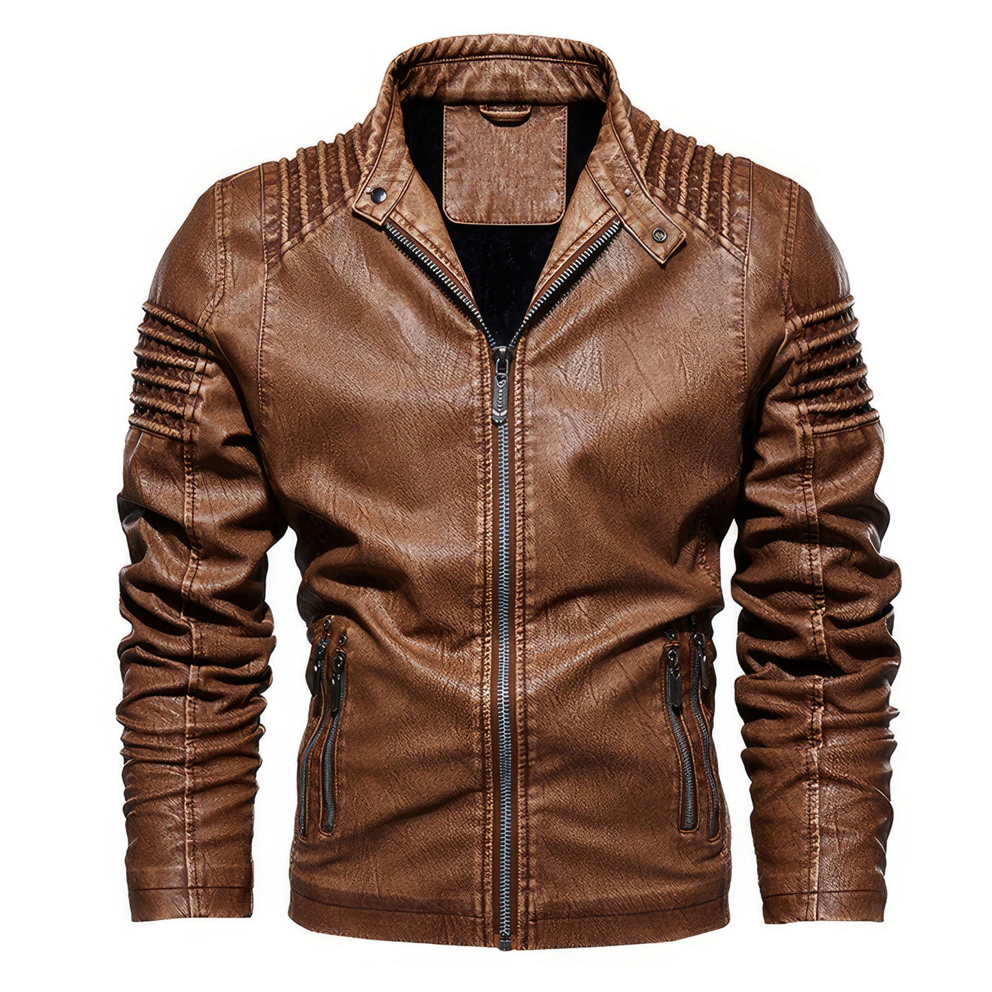 Men's Mountainskin Leather Jacket Winter Autumn Mens Motorcycle Coat Warm Slim Outwear Genuine Leather Jackets