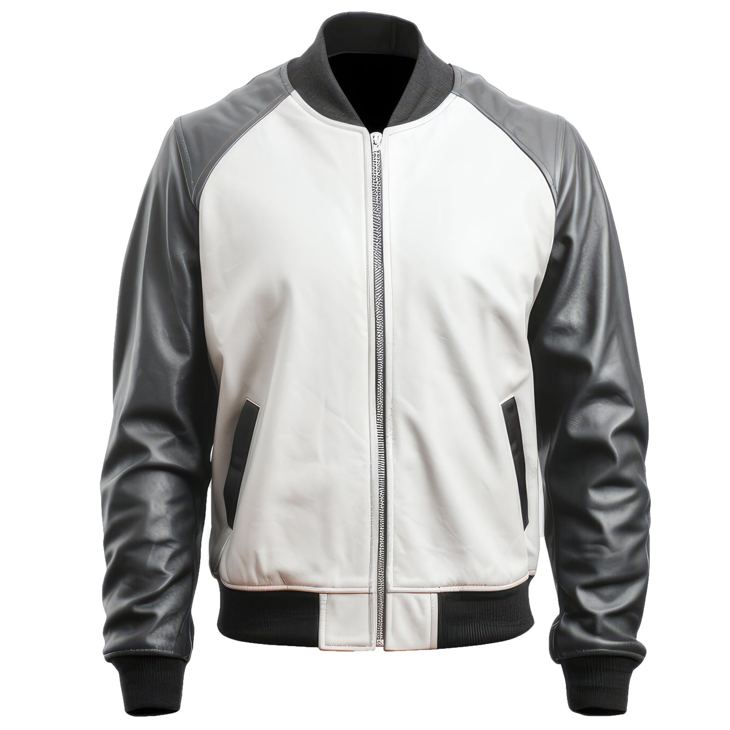 Mens Varsity College Varsity Jackets Bomber Zipper Genuine Leather Jackets