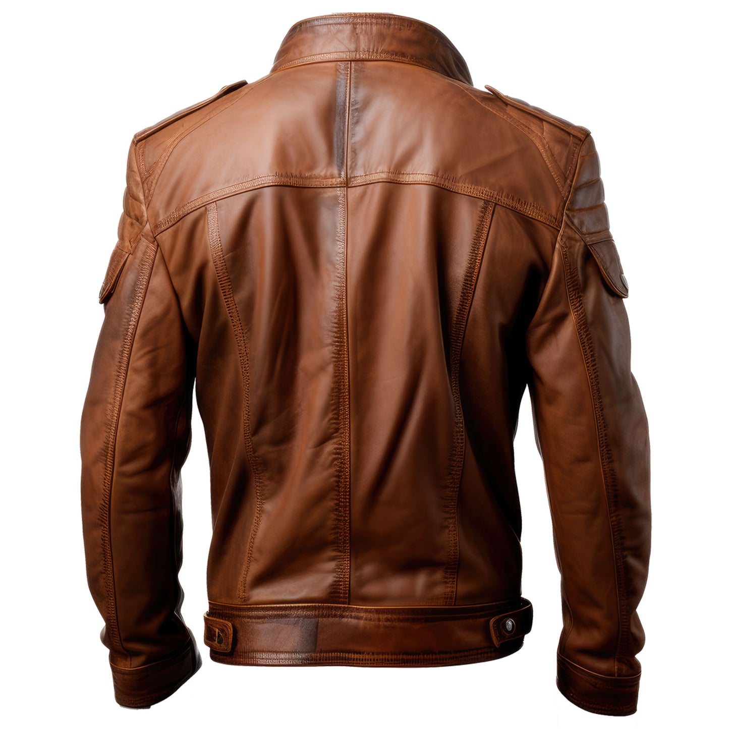 Mens Classic Aviation Stand Collar Genuine Leather Jacket with Military Vintage Pilot Leather Jackets