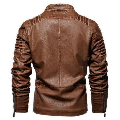 Men's Leather Jacket Motorcycle Biker Leather Coats Male Outerwear Fashion Warm Thicken Wool Liner Genuine Leather Jackets