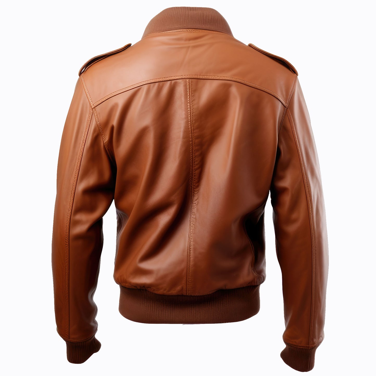 Mens Aviation Genuine Leather Jacket Military Lapel Zipper Front Pockets Pilot Vintage Leather Jackets