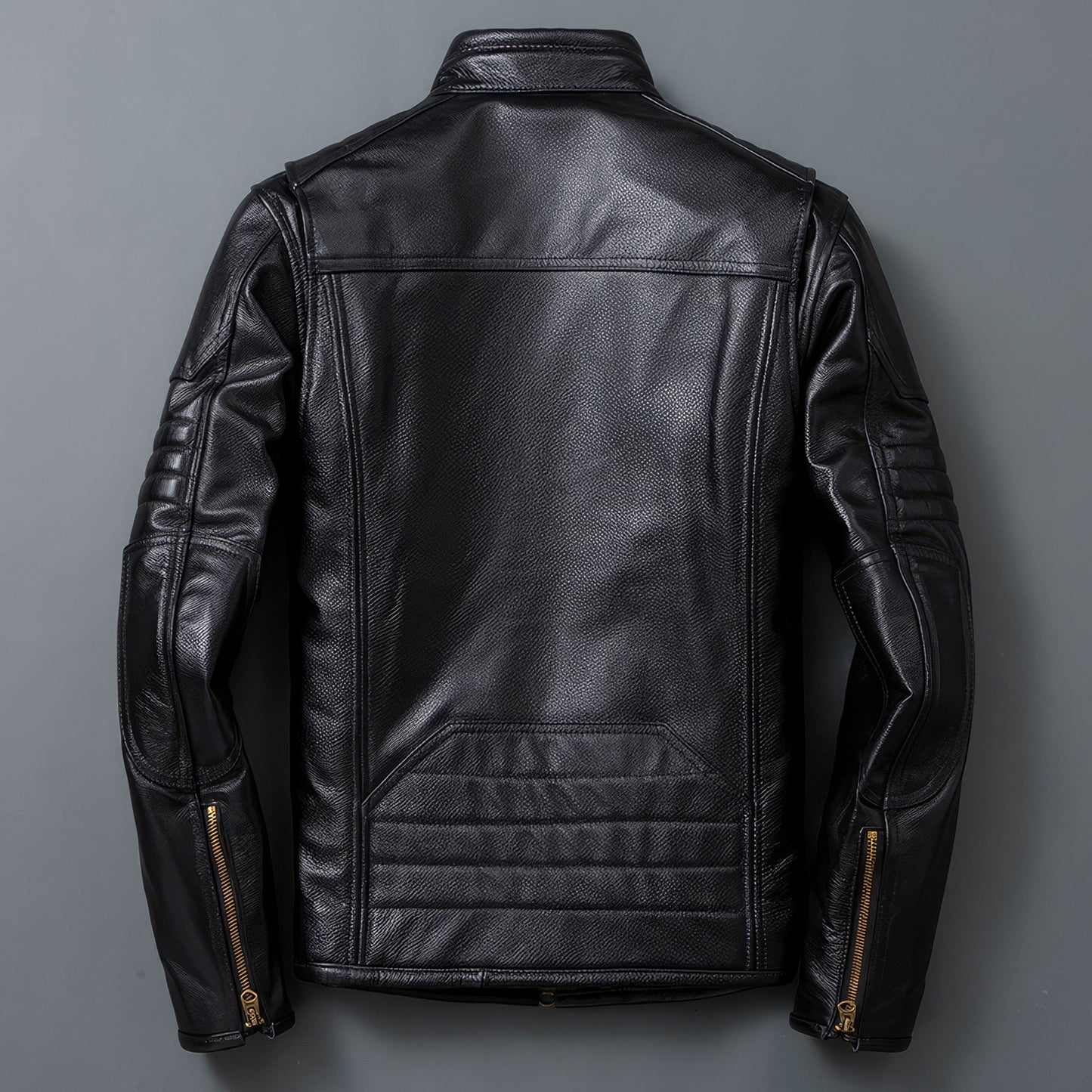 Mens Genuine Leather Motorcycle Jackets Top Layer Cowhide Biker Coat Spring Autumn Calfskin Genuine Leather Jackets