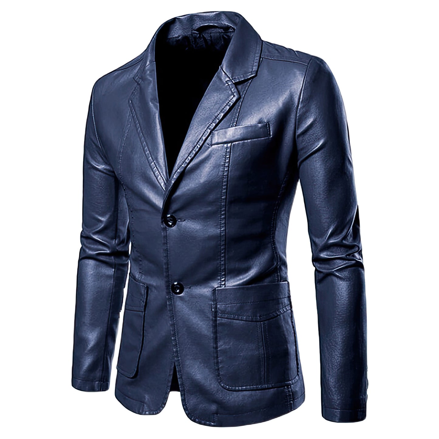 Men's Leather Jacket Dress Suit Coat Men Business Casual Blazers Leather Blazer Man Genuine Leather Jackets