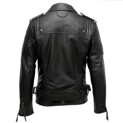 Mens Aviation Genuine Leather Jacket Military Black Lapel Zipper Pilot Vintage Leather Jackets