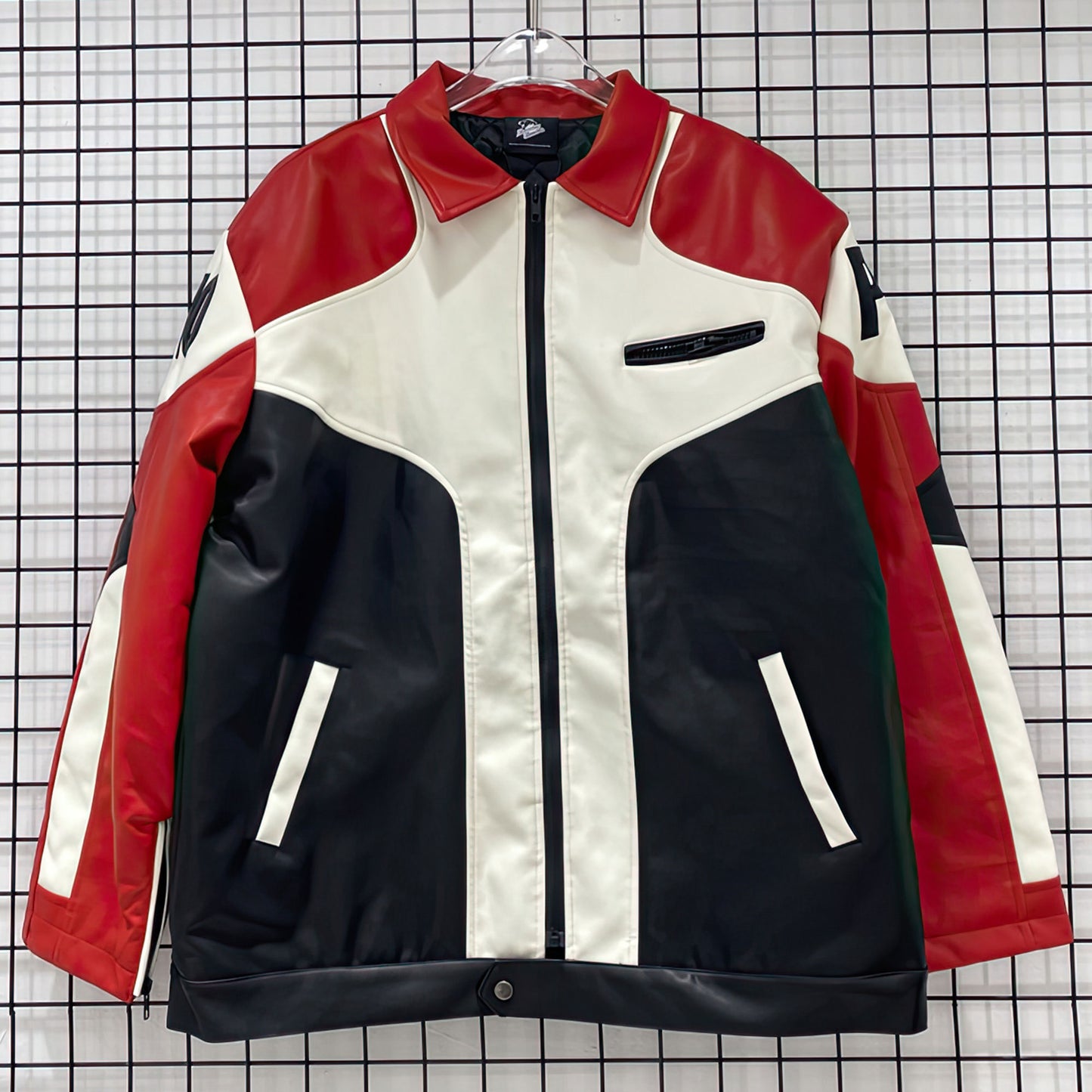 Retro Color Matching Motorcycle Leather Jacket For Men Loose Jacket For Man Genuine Leather Jackets