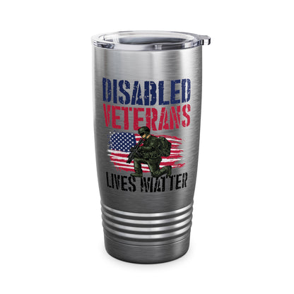 Disabled Veteran Lives Matter American US Flag Military Tumbler For Men Women Tumbler