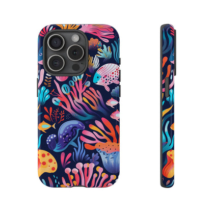 Underwater World Pattern iPhone 13 14 15 16 Pro Max Plus Case Wireless Charging Compatible Tough Cases Protection, Magnetic Phone Case for iPhone Classic Series