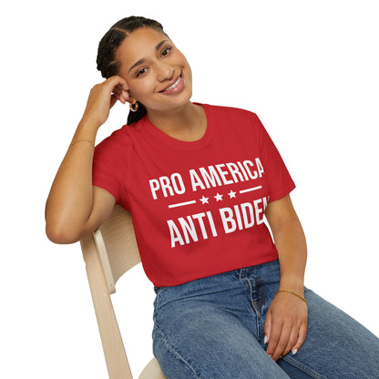 Pro America Anti Biden Flag Impeach Joe Biden Anti-Biden 8646 T-Shirt Men Women