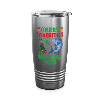 Funny Bass Fishing Merry Fishmas And Happy New Year Christmas Xmas Tumbler