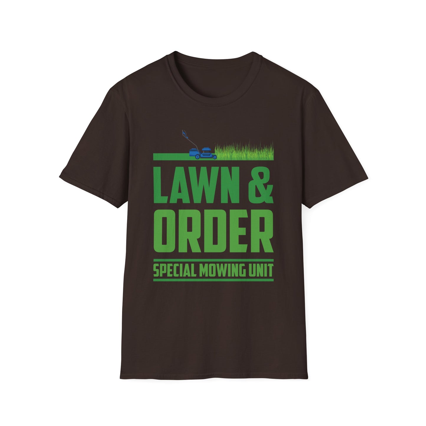 Funny Lawn & Order Special Mowing Unit Dad Joke Gardening T-Shirt