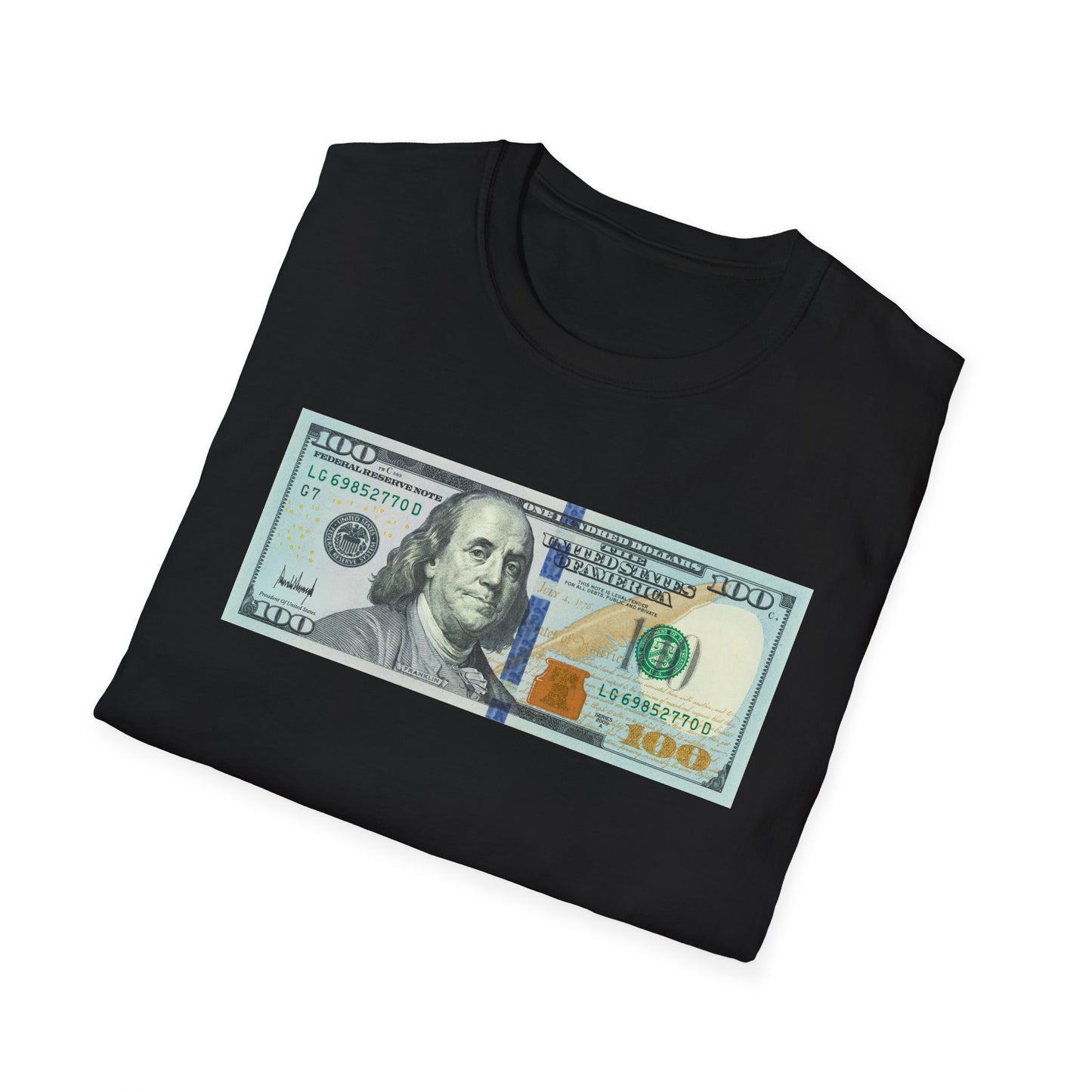 Funny Pro Trump 100 Dollar Bill Donald Trump Signature 4th of July American Patriot Support Trump Gift T-Shirt
