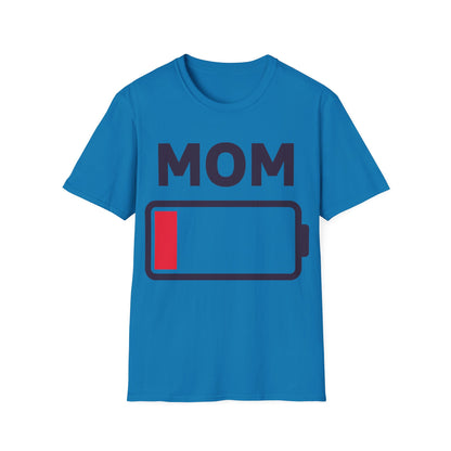 Funny Mom Tired Low Battery Mothers Day T-Shirt