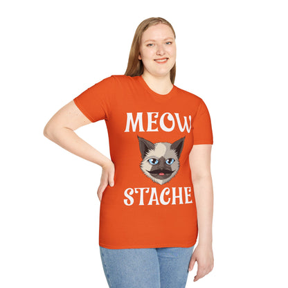 Meowstache Cat Mustache Moustache Beard Bearded Kitten Lovers T-Shirt For Men Women T-Shirt