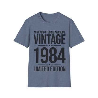 40 Year Old Gifts Vintage 1984 40 Years Awesome 40th Birthday T-Shirt