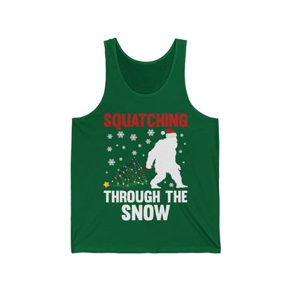 Squatching Through The Snow Funny Bigfoot Christmas Sasquatch Tank Top