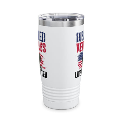 Disabled Veteran Lives Matter American US Flag Military Tumbler For Men Women Tumbler