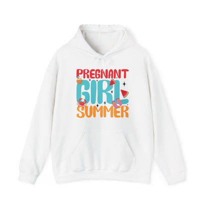 Groovy Pregnancy Reveal Pregnant Girl Summer Hoodie For Baby Shower Hoodie