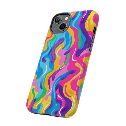 Rainbow Splash Pattern iPhone iPhone 13 14 15 16 Pro Max Plus Case Wireless Charging Compatible Tough Cases Protection, Magnetic Phone Case for iPhone Classic Series