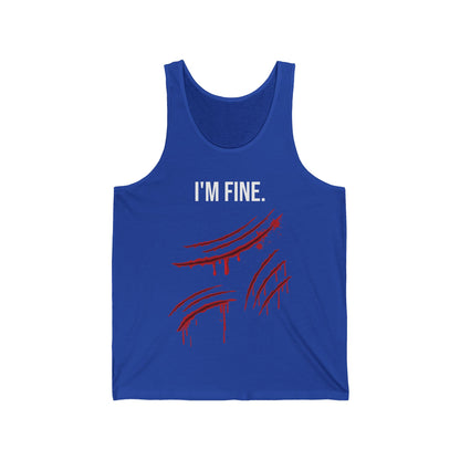 Tiger Claws I'm Fine Bloody Zombie Scary Halloween Costume  Tank Top Men Women