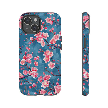 Sakura Blossoms Vibrant Colored iPhone 13 14 15 16 Pro Max Plus Case Wireless Charging Compatible Tough Cases Protection, Magnetic Phone Case for iPhone Classic Series