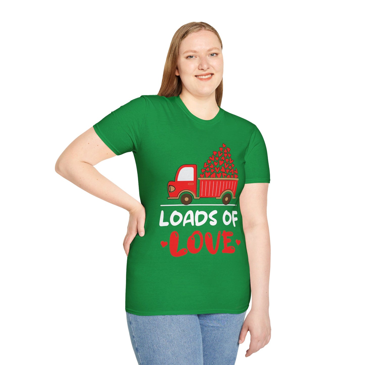 Funny Loads of Love Tractor Cute Valentines Day Truck T-Shirt