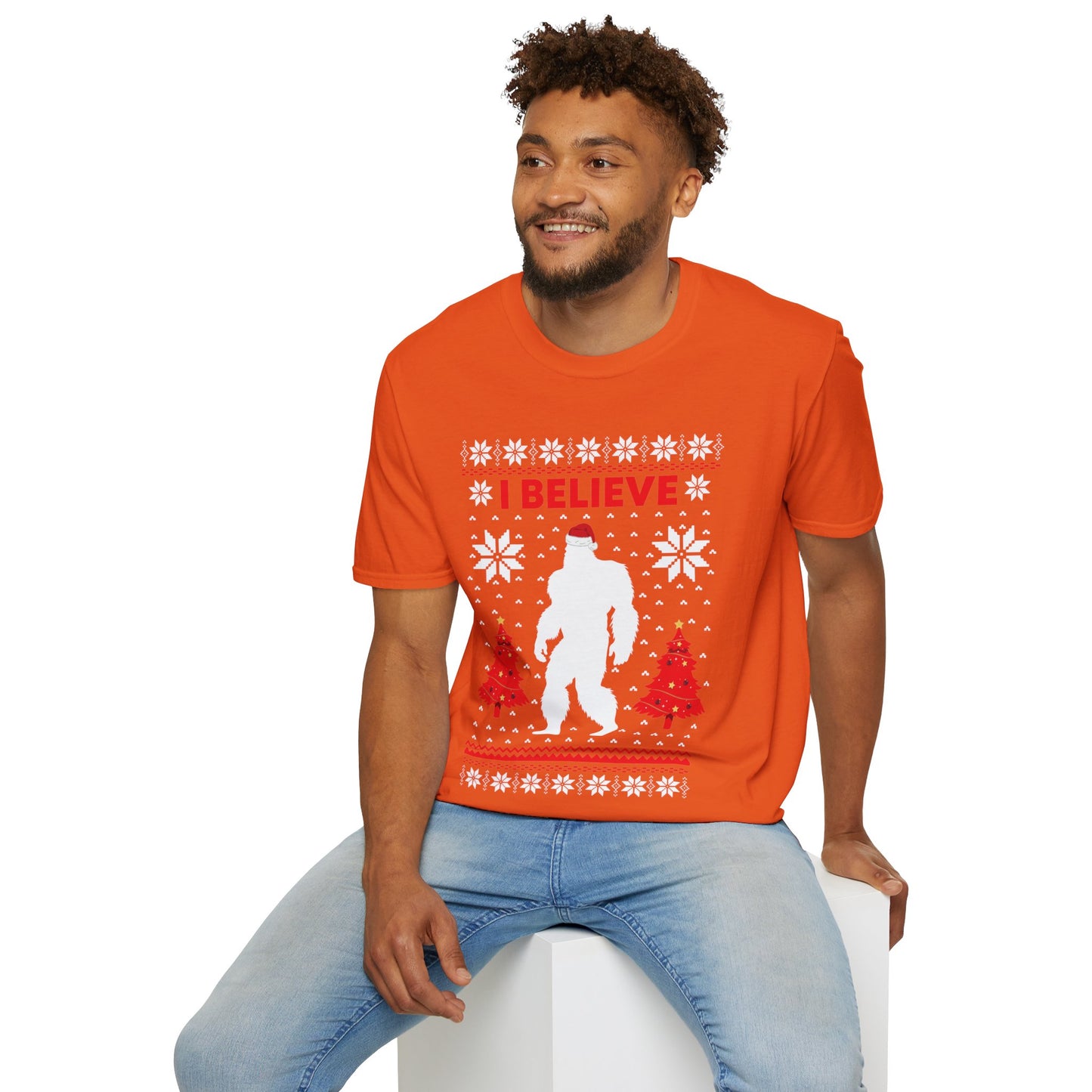 I Believe Sasquatch Big Foot Ugly Funny X-mas Holiday Christmas Jumper T-Shirt