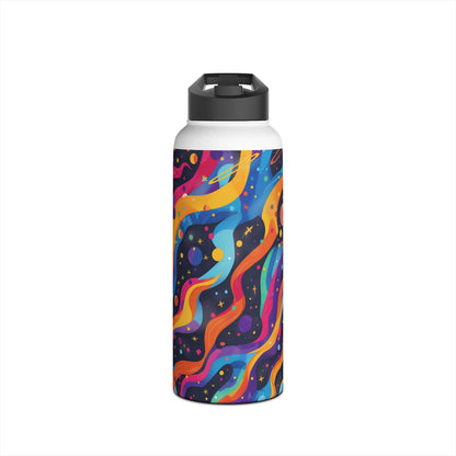 Planetary Parade Pattern Stainless Steel Water Bottle with Twist-on Lid and Double-Wall Vacuum Insulation