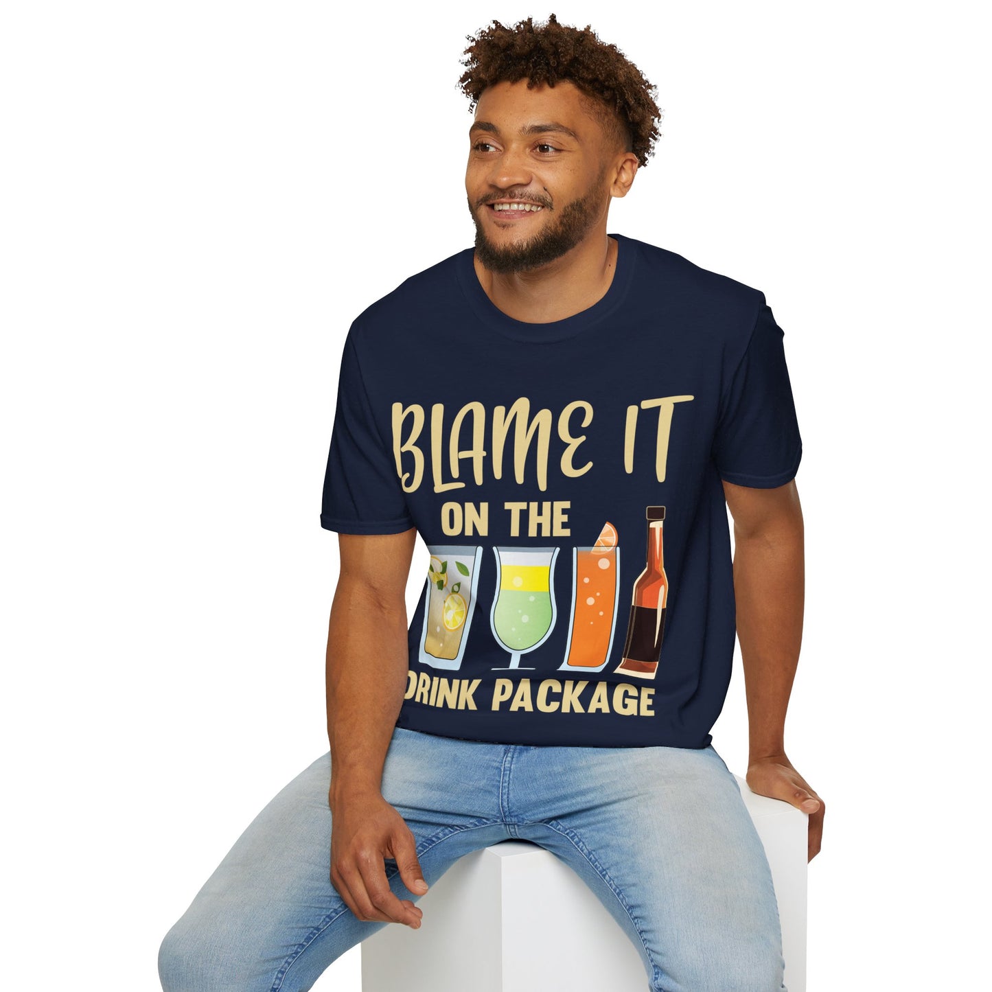 Blame It On The Drink Package Funny Cruise T-Shirt For Men Women T-Shirt