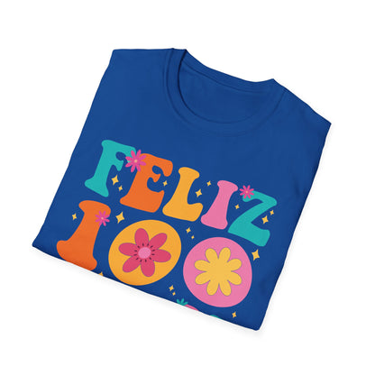 Funny Feliz 100 Diaz De Escuela 100th Day School Spanish Teacher T-Shirt For Men Women Kids